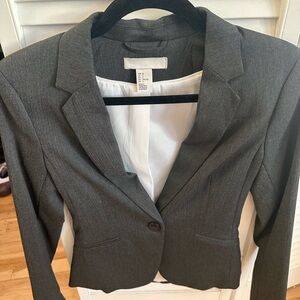 H&M Gray Blazer Tailored Suit Jacket